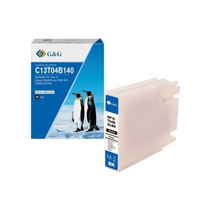 G&G KOMPATYBILNY INK / TUSZ Z C13T04B140, BLACK, 5800S, NP-E-T04BXLBK-A, DLA EPSON WF-C8190, WF-C8690