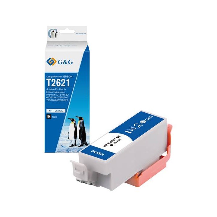 G&G KOMPATYBILNY INK / TUSZ Z C13T26214012, BLACK, NP-R-2621BK, DLA EPSON EXPRESSION PREMIUM XP-800, XP-700, XP-600