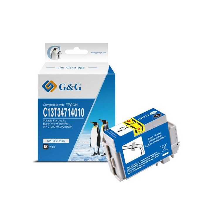 G&G KOMPATYBILNY INK / TUSZ Z C13T34714010, BLACK, NP-R-3471BK, DLA EPSON WF-3720DWF, 3725DWF