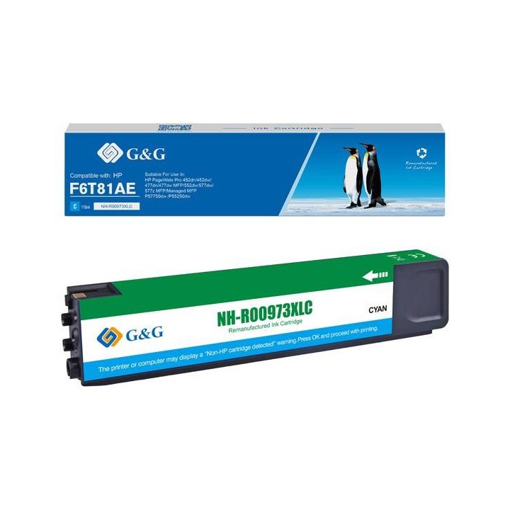 G&G KOMPATYBILNY INK / TUSZ Z F6T81AE, CYAN, 7000S, NH-R00973XLC, DLA HP PAGEWIDE PRO 452, PRO 477