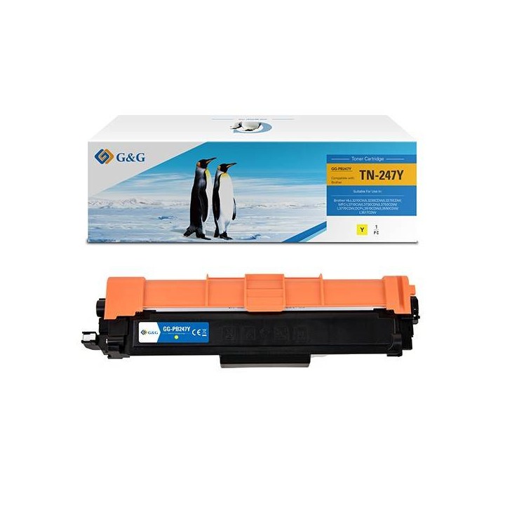 G&G KOMPATYBILNY TONER Z TN247Y, YELLOW, 2300S, NT-PB247Y, DLA BROTHER DCP-L3510CDW, DCP-L3550CDW, HL-L3210CW,HL-L3270CDW, N