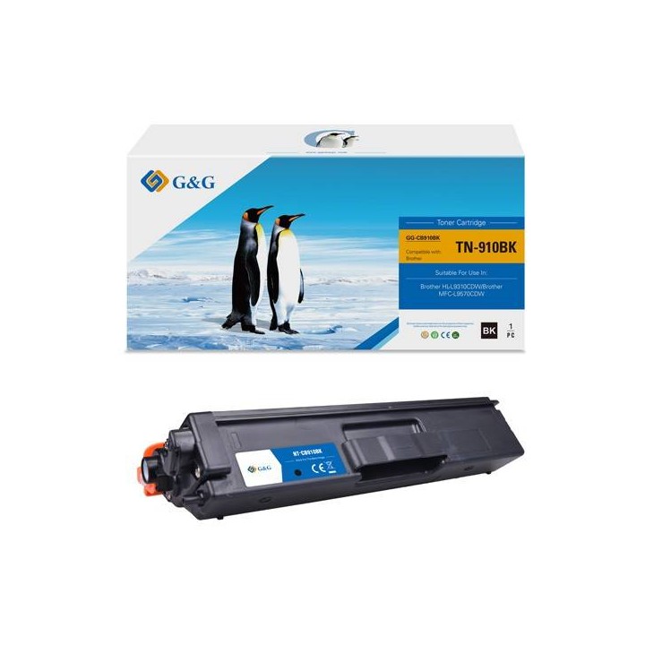 G&G KOMPATYBILNY TONER Z TN-910BK, BLACK, 9000S, NT-CB910BK, DLA BROTHER HL-L8350CDW, MFC-L8900CDW, N