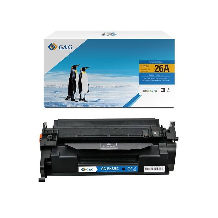 G&G KOMPATYBILNY TONER Z CF226A, 052, BLACK, 3100S, NT-PH226C, HP 26A, DLA HP LASERJET PRO M402, PRO MFP M426, N