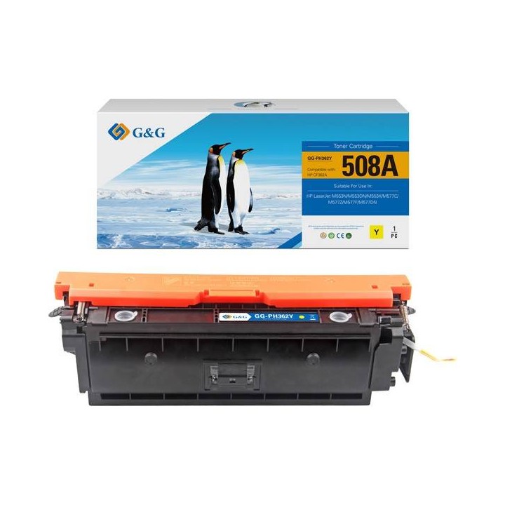 G&G KOMPATYBILNY TONER Z CF362A, YELLOW, 5000S, NT-PH362Y, HP 508A, DLA HP COLOR LASERJET ENTERPRISE M552, M553, N