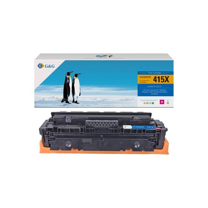 G&G KOMPATYBILNY TONER Z W2033X, MAGENTA, 6000S, NT-PH2033XFM, HP 415X, HIGH CAPACITY, DLA HP COLOR LASERJET PRO M454, MFP M479,