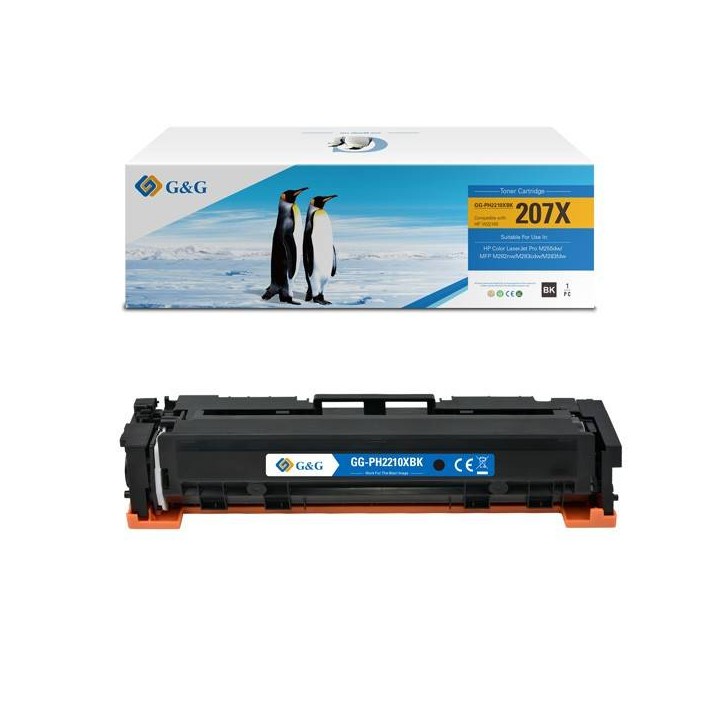 G&G KOMPATYBILNY TONER Z W2210X, BLACK, 3150S, NT-PH2210XBK, HP 207X, HIGH CAPACITY, DLA HP COLOR LASERJET PRO M255, MFP M282, M