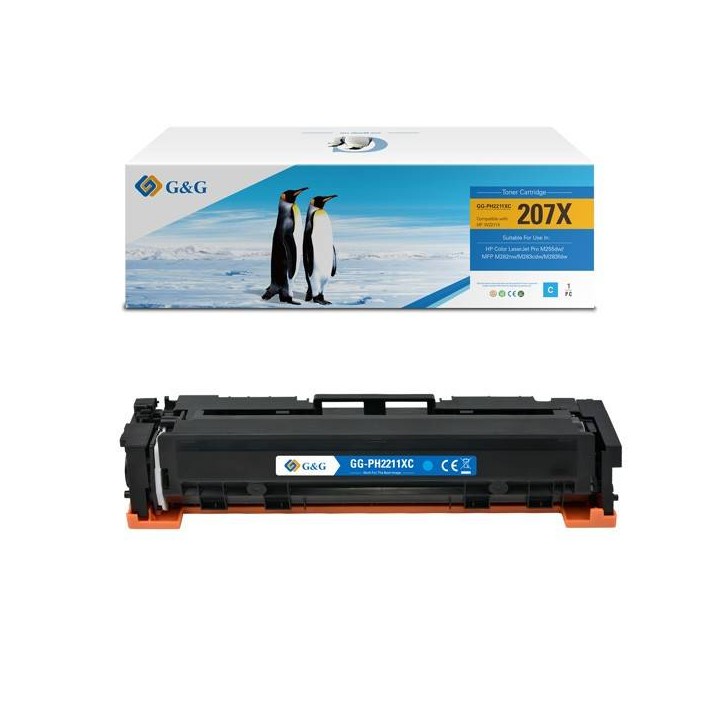 G&G KOMPATYBILNY TONER Z W2211X, CYAN, 2450S, NT-PH2211XC, HP 207X, DLA HP COLOR LASERJET PRO M255, MFP M282, M283, N