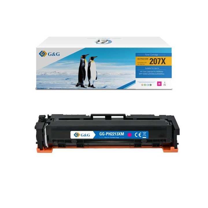 G&G KOMPATYBILNY TONER Z W2213X, MAGENTA, 2450S, NT-PH2213XM, HP 207X, DLA HP COLOR LASERJET PRO M255, MFP M282, M283, N