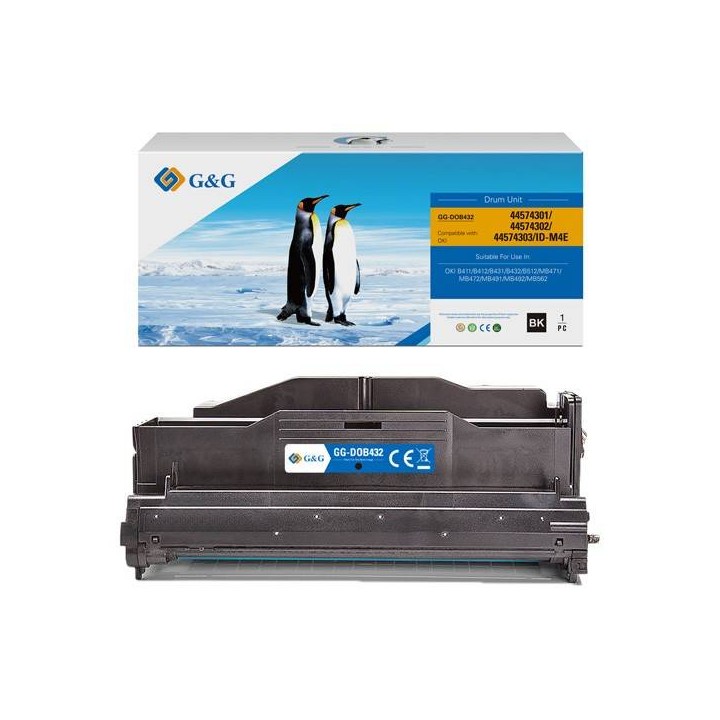 G&G KOMPATYBILNY BĘBEN Z 44574302, BLACK, 25000S, DLA OKI B411, B412, B431, B432
