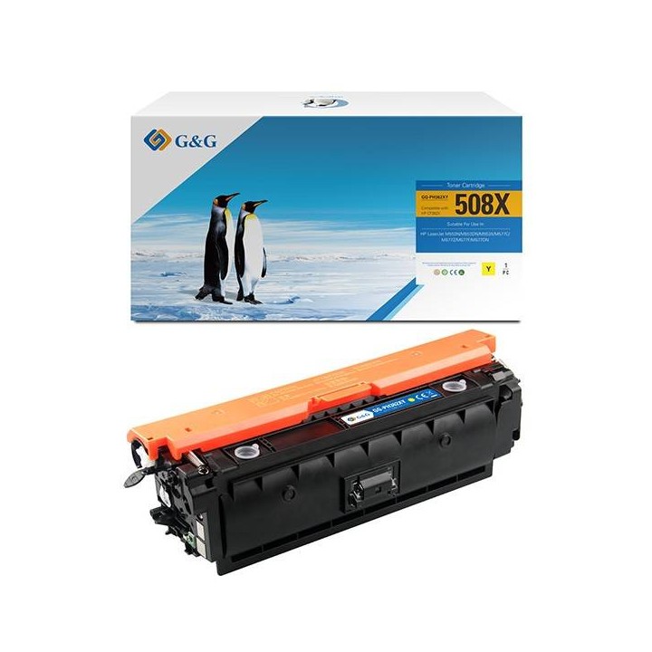 G&G KOMPATYBILNY TONER Z CF362X, YELLOW, 9500S, NT-PH362XY, HP 508X, HIGH CAPACITY, DLA HP COLOR LASERJET ENTERPRISE M552DN,M553