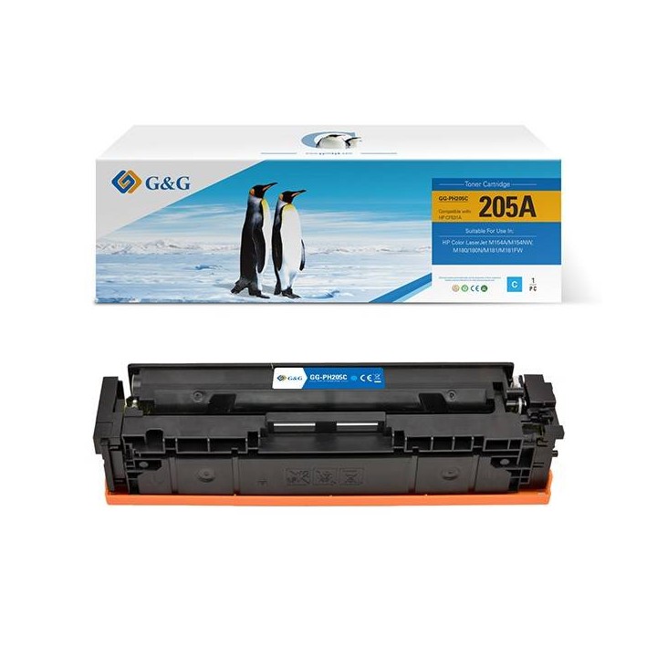 G&G KOMPATYBILNY TONER Z CF531A, CYAN, 900S, NT-PH205C, HP 205A, DLA HP COLOR LASERJET PRO M180N, M181FW, N