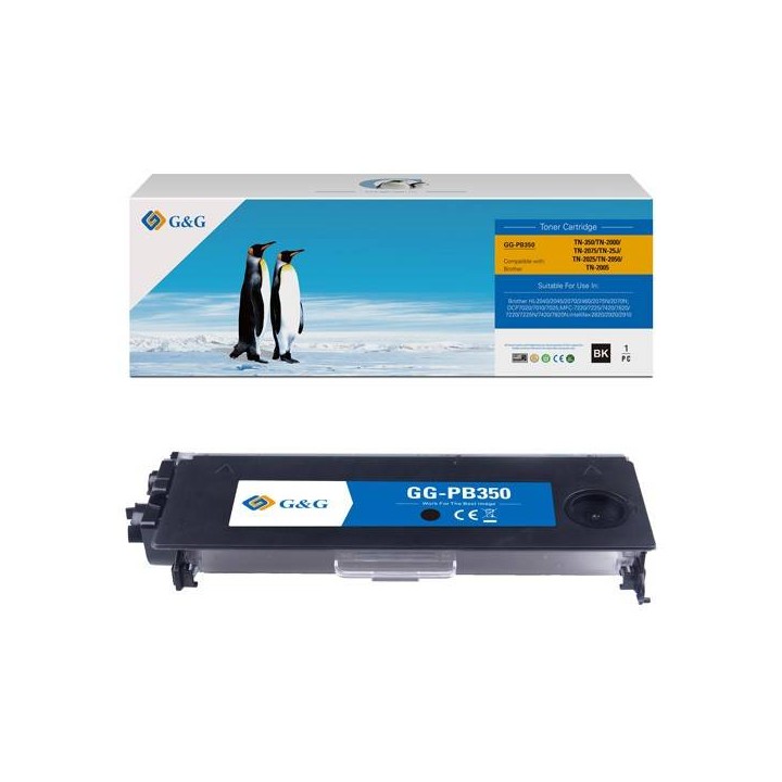 G&G KOMPATYBILNY TONER Z TN2000, TN350, TN2075, TN2025, TN2050, BLACK, 2500S, NT-PB350, DLA BROTHER DCP 7020, 7010, 7025, FAX 28