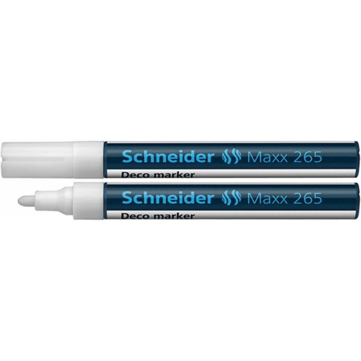 MARKER KREDOWY SCHNEIDER MAXX 265 DECO BIAŁY OKRĄGŁA 2-3MM