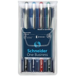 PIÓRO KULKOWE SCHNEIDER ONE BUSINESS MIX KOLORÓW 0.6MM 4SZT