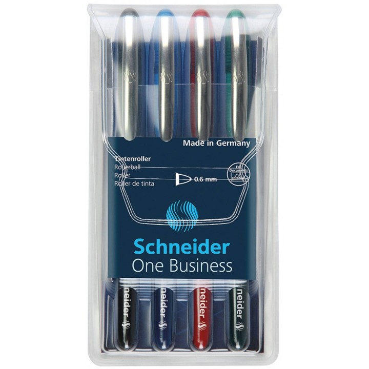 PIÓRO KULKOWE SCHNEIDER ONE BUSINESS MIX KOLORÓW 0.6MM 4SZT