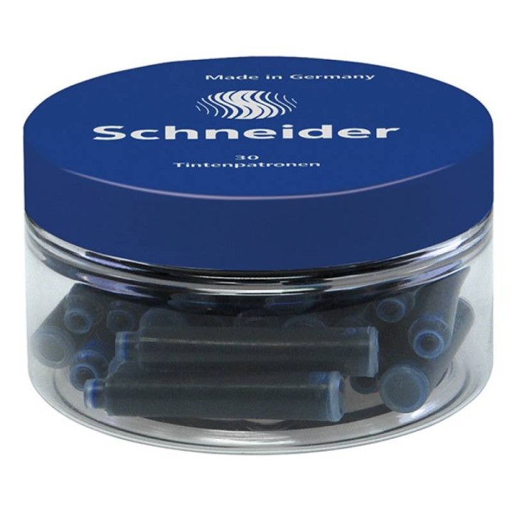 NABOJE DO PIÓR SCHNEIDER NIEBIESKIE 30SZT PLASTIKOWY SŁOIK
