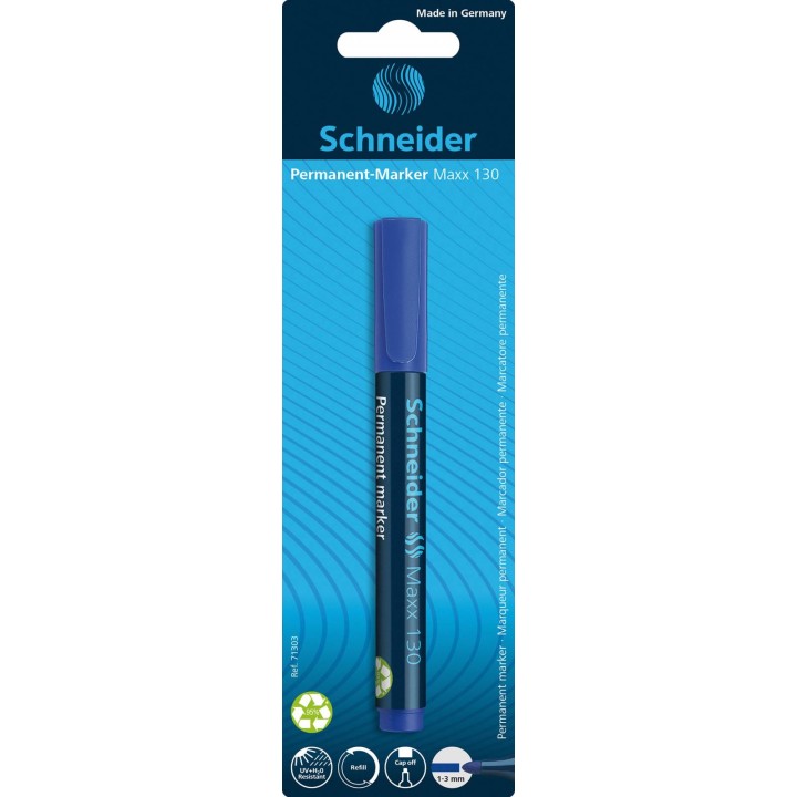 MARKER PERMANENTNY SCHNEIDER MAXX 130 NIEBIESKI OKRĄGŁA 1-3MM BLISTER