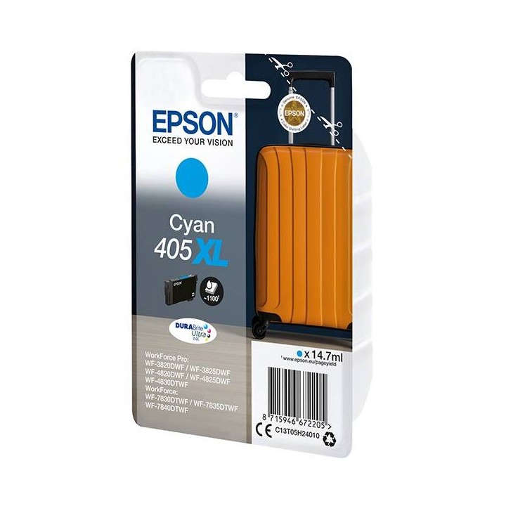 EPSON ORYGINALNY INK / TUSZ C13T05H24010, 405XL, CYAN, 1X14.7ML, EPSON WF-7835DTWF, WF-7830DTWF, WF-7840DTWF, WF-4830DTWF