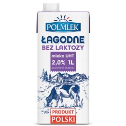 MLEKO UHT 2% POLMLEK 1L, BEZ LAKTOZY