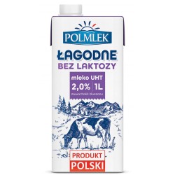MLEKO UHT 2% POLMLEK 1L, BEZ LAKTOZY