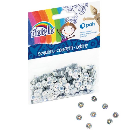 Cekiny confetti GR-C14-6S kółko srebrne Fiorello