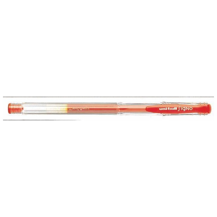 DŁUGOPIS ŻELOWY UNI UM-100 138696 CZERWONY 0.5MM OBUDOWA TRANSPARENTNA