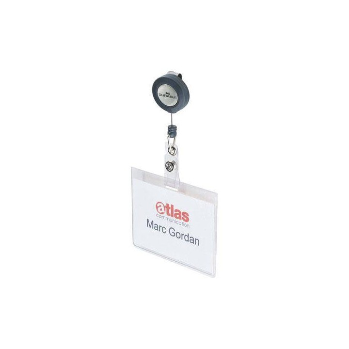 IDENTYFIKATOR Z MECHANIZMEM ŚCIĄGAJĄCYM 60X90MM DURABLE 813819 Z PRZEZROCZYSTEJ TWARDEJ FOLII 1 SZT.