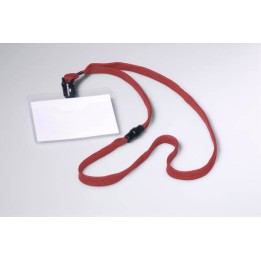 IDENTYFIKATOR OTWARTY OD GÓRY 60X90MM DURABLE 813903 Z CZERWONĄ TAŚMĄ Z PRZEZROCZYSTEJ TWARDEJ FOLII 1 SZT.