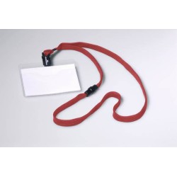 IDENTYFIKATOR OTWARTY OD GÓRY 60X90MM DURABLE 813903 Z CZERWONĄ TAŚMĄ Z PRZEZROCZYSTEJ TWARDEJ FOLII 1 SZT.