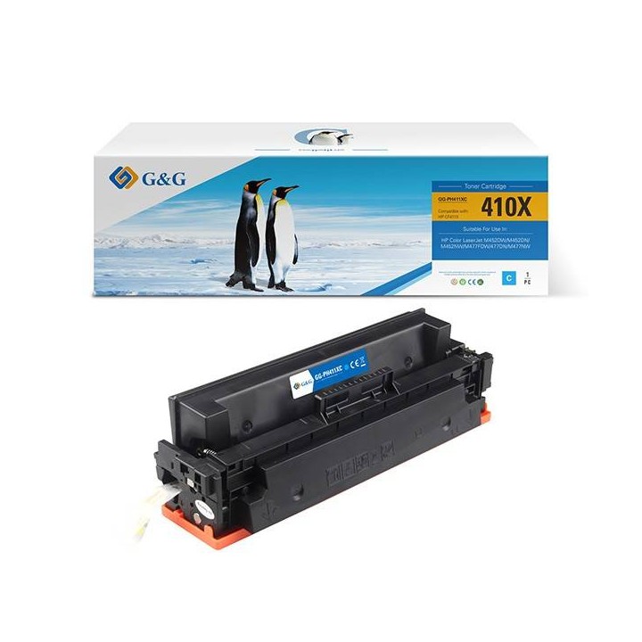 G&G KOMPATYBILNY TONER Z CF411X, CYAN, 5000S, NT-PH411XC, HP 410X, HIGH CAPACITY, DLA HP LJ PRO M452, LJ PRO MFP M477, N