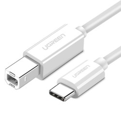 KABEL USB 2.0 C-B UGREEN US241 DO DRUKARKI 1M (BIAŁY)