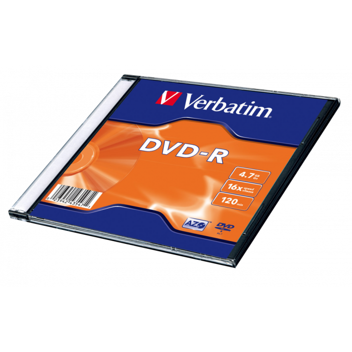 VERBATIM DVD-R, MATT SILVER, 43547, 4.7GB, 16X, SLIM BOX, 1 KS, BEZ MOŻLIWOŚCI NADRUKU, 12CM, DO ARCHIWIZACJI DANYCH