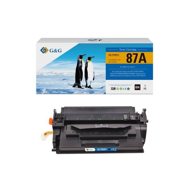 G&G KOMPATYBILNY TONER Z CF287A, BLACK, 9000S, NT-PH287C, HP 87A, DLA HP LJ ENTERPRISE M506, HP LJ PRO MFP M527, M501N, 930G, N