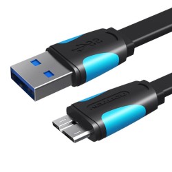 PŁASKI KABEL USB 3.0 A DO MICRO B VENTION VAS-A12-B200 2M CZARNY