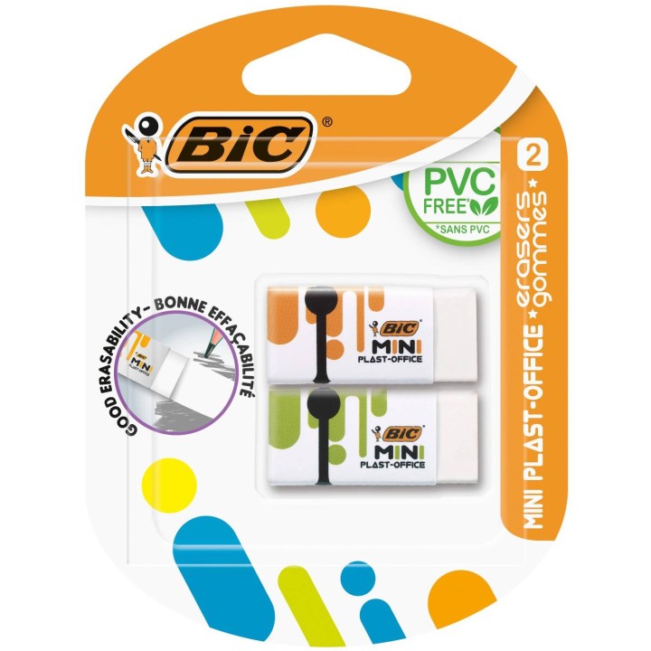 GUMKA DO ŚCIERANIA BIC MINI PLAST OFFICE 927858 2SZT