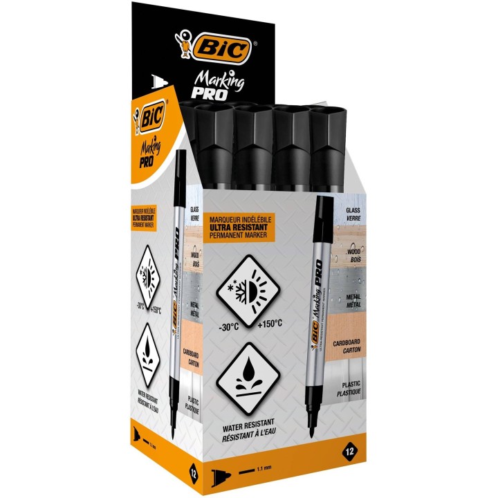 MARKER PERMANENTNY BIC MARKING PRO 964800 CZARNY OKRĄGŁA 1.1MM