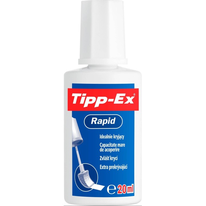 KOREKTOR W PŁYNIE 20ML TIPP-EX RAPID 8859914 Z APLIKATOREM GĄBKA