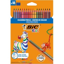 KREDKI OŁÓWKOWE BIC KIDS ECO EVOLUTION STRIPES 9505241 MIX*18
