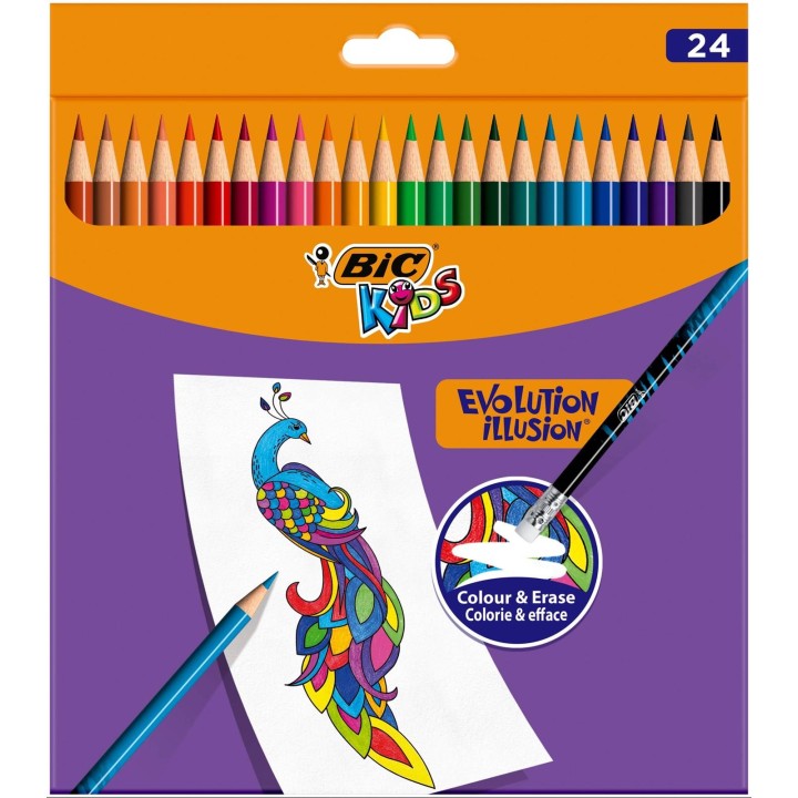 KREDKI OŁÓWKOWE BIC KIDS EVOLUTION ILLUSION 987869 MIX*24