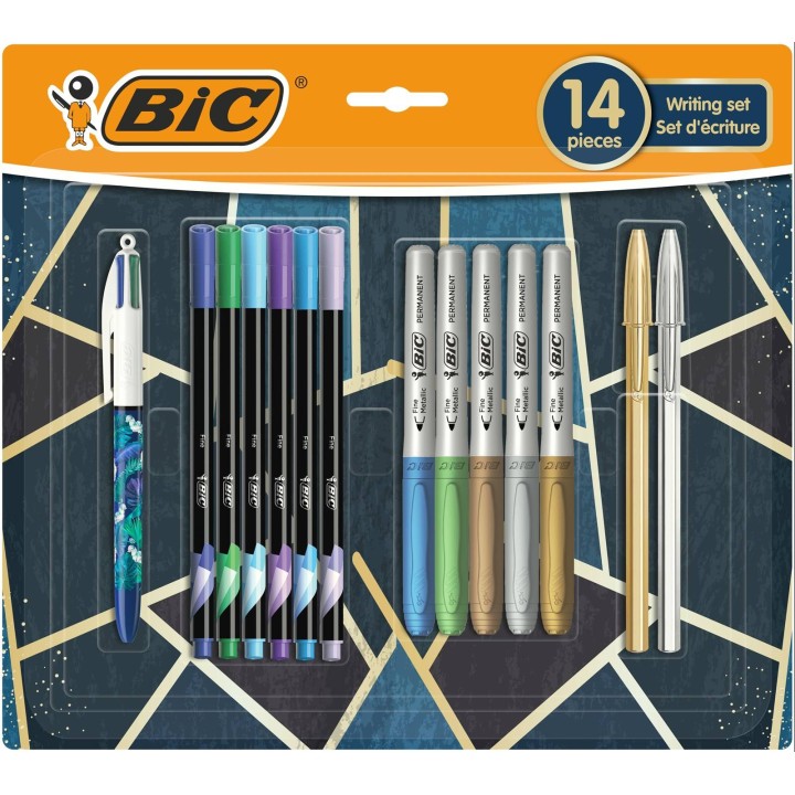 ZESTAW DŁUGOPIS BIC 4 COLOURS DECOR 6 PISAKÓW INTENSITY FINE BIC KIDS METALLIC 503884 5 MARKERÓW PERMANENTNYCH INTENSITY METALLI