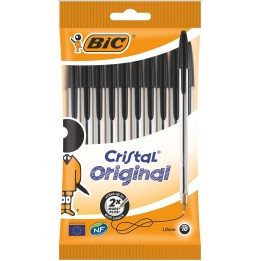 DŁUGOPIS JEDNORAZOWY BIC CRISTAL ORIGINAL 830864 CZARNY 1.0MM 10SZT