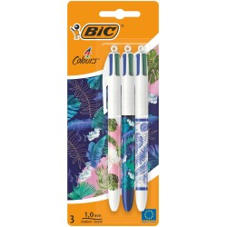 DŁUGOPIS BIC 4 COLOURS MESSAGE BOTANICAL 503804 CZTEROKOLOROWY 1.0MM BLISTER 3SZT