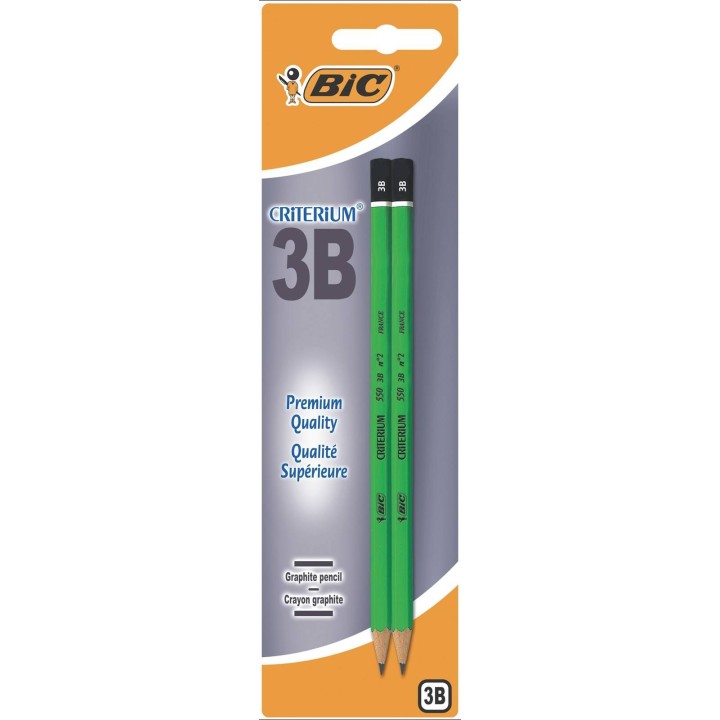 OŁÓWEK OSTRZONY SZEŚCIOKĄTNY BIC CRITERIUM 550 3B 861128 3B BLISTER 2SZT