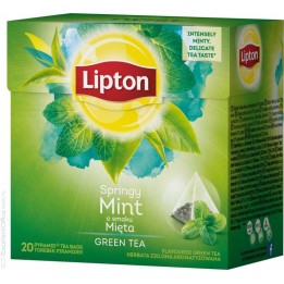 HERBATA ZIELONA Z MIĘTĄ LIPTON PIRAMIDKI, 20 TOREBEK