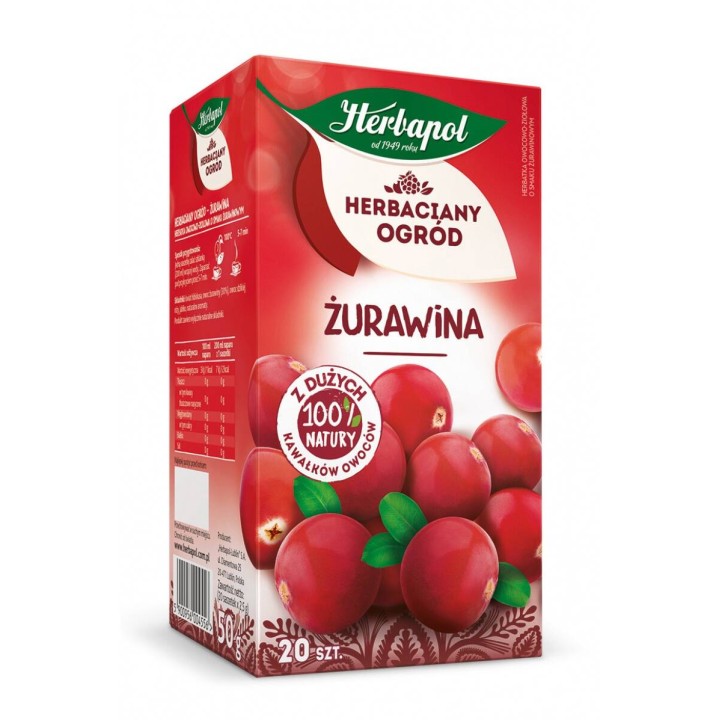 HERBATA ŻURAWINA HERBAPOL HERBACIANY OGRÓD 20 TOREBEK
