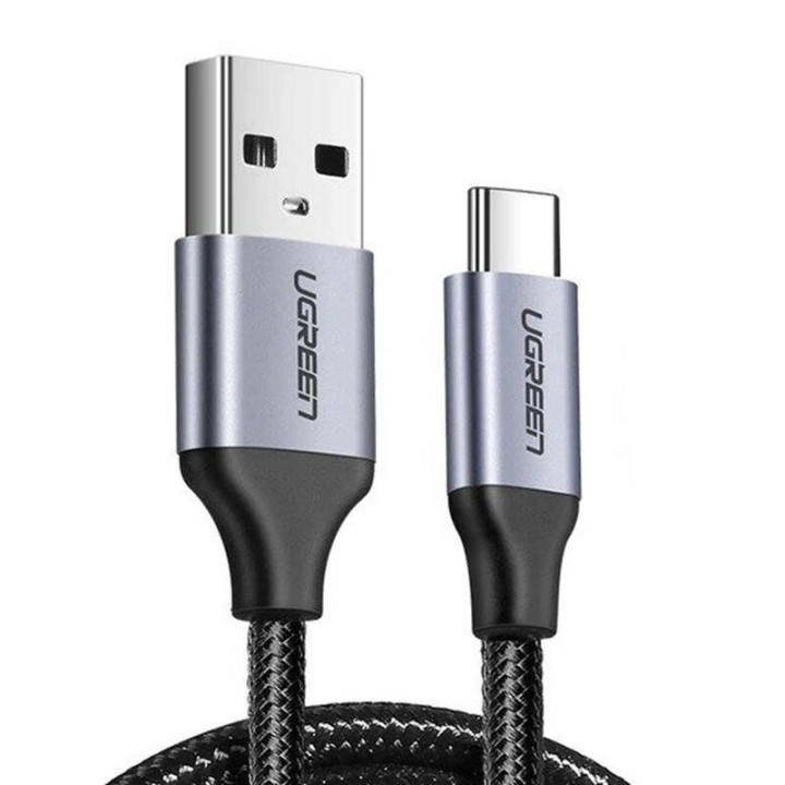 Kabel UGREEN US288 USB-A-USB-C 0.25m kątowy (czarny)