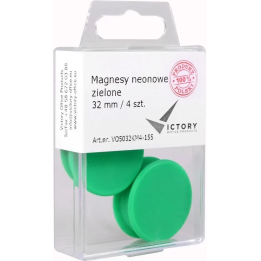 MAGNESY 32MM VICTORY OFFICE PRODUCTS 5032KM4-155 NEONOWE ZIELONE 4SZT