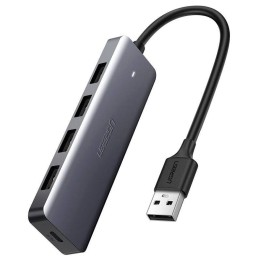 Hub USB UGREEN CM219 5-portowy USB-A+USB-C (szary)