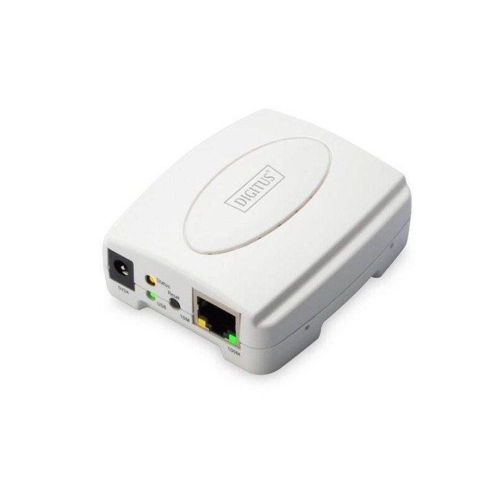 DIGITUS SERWER WYDRUKU/PRINT SERVER 1XUSB 2.0, 1XRJ45 FAST ETHERNET 10/100MBPS