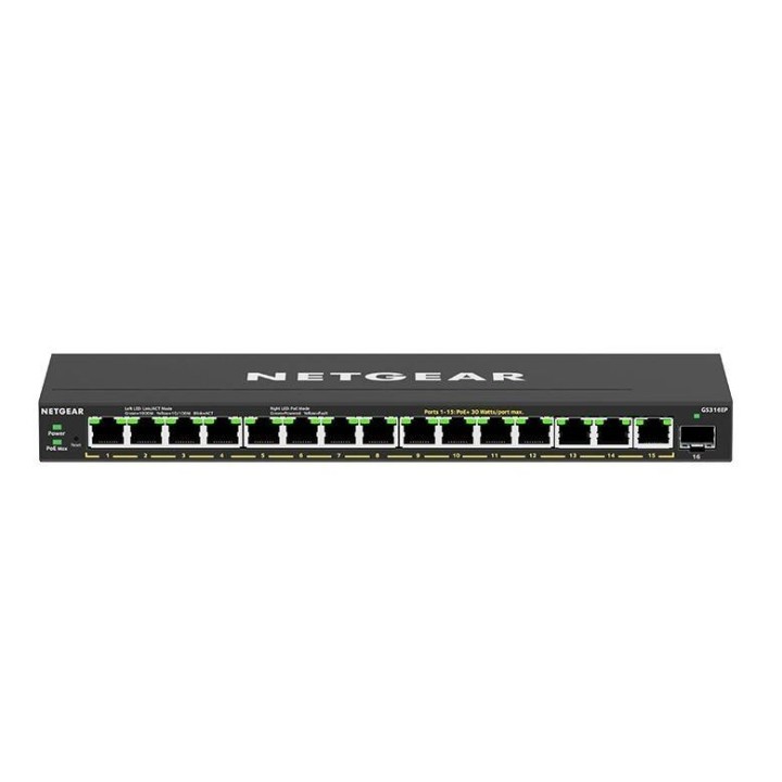 NETGEAR PRZEŁĄCZNIK NIEZARZĄDZALNY GS316EP 16XGE POE+